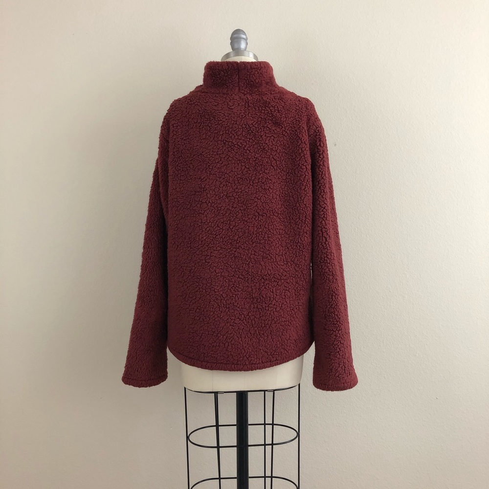 Joy Lab Maroon Fuzzy Turtleneck Sweater - Picture 4 of 5